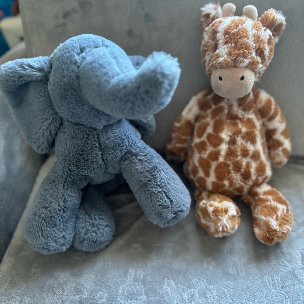 Jellycat Giraffe and Elephant